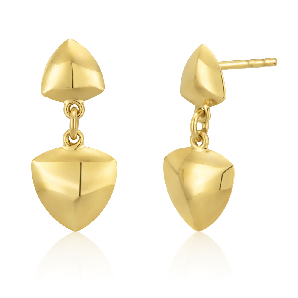 gold stud drop earrings