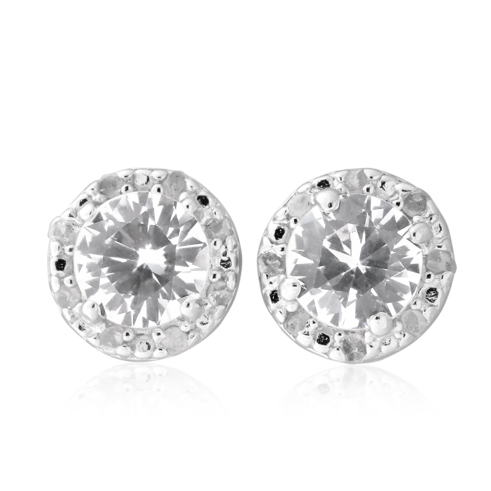 silver diamond studs