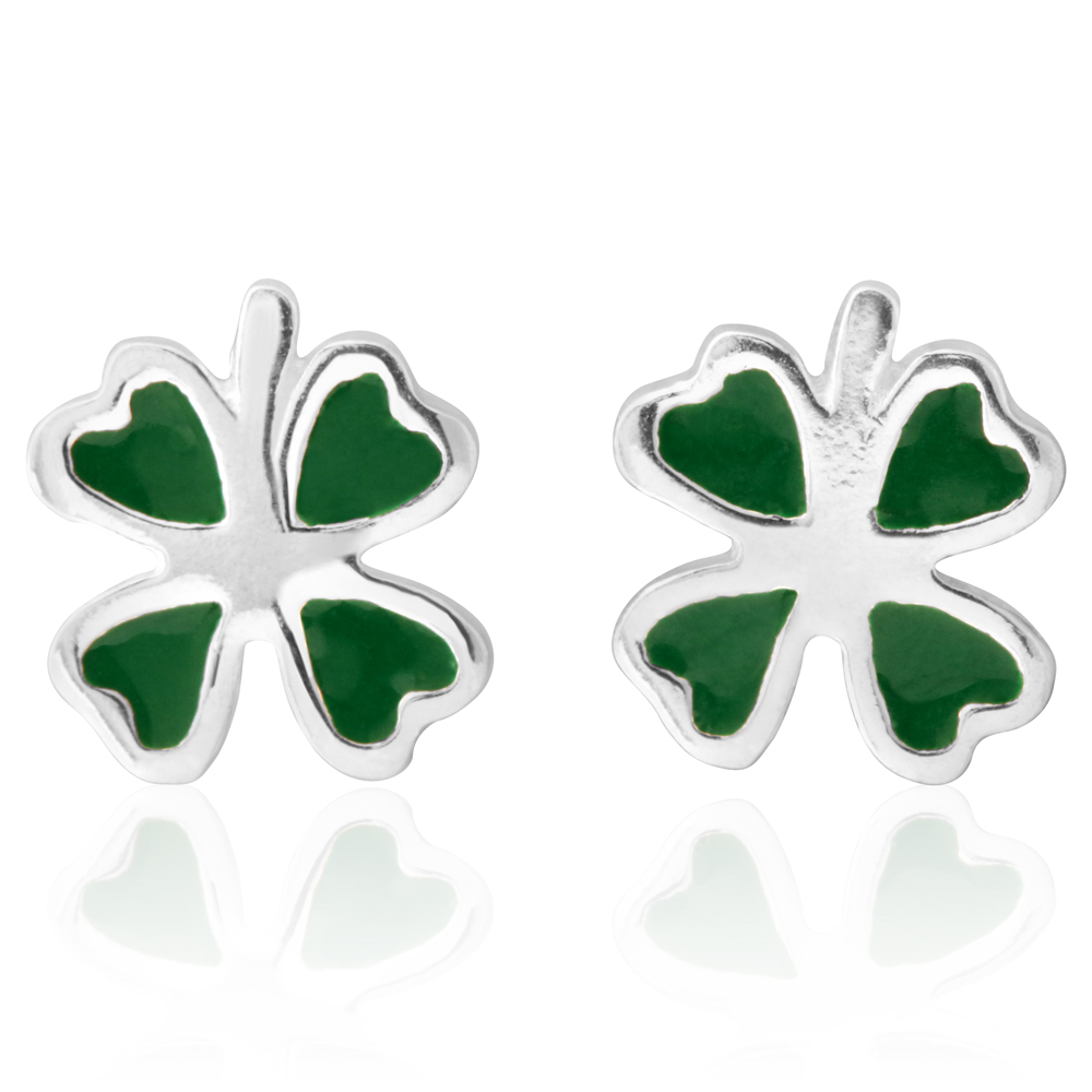 green stud earrings