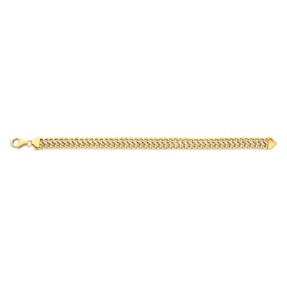 9ct  Yellow Gold & White Gold Fancy Bracelet