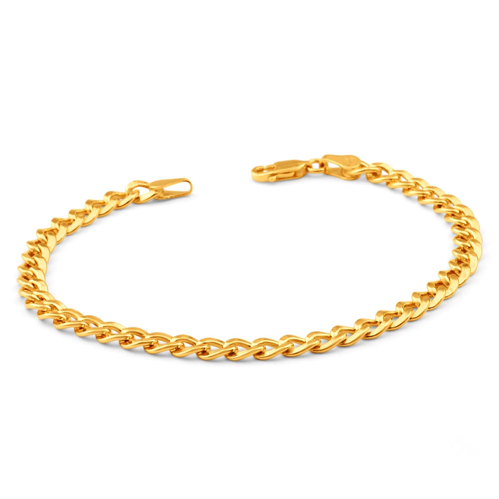 9ctYellow Gold Copper Filled 19cm Curb Bracelet 120 Gauge