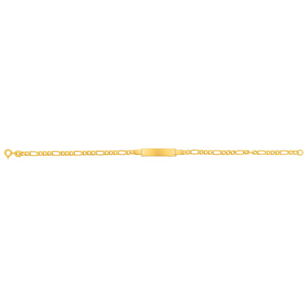 9ct Yellow Gold Silverfilled 19cm Figaro Bracelet 80Gauge