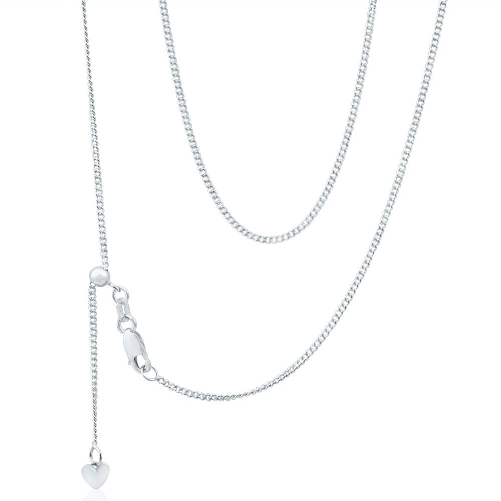 9ct Gorgeous White Gold Silver Filled Curb Chain