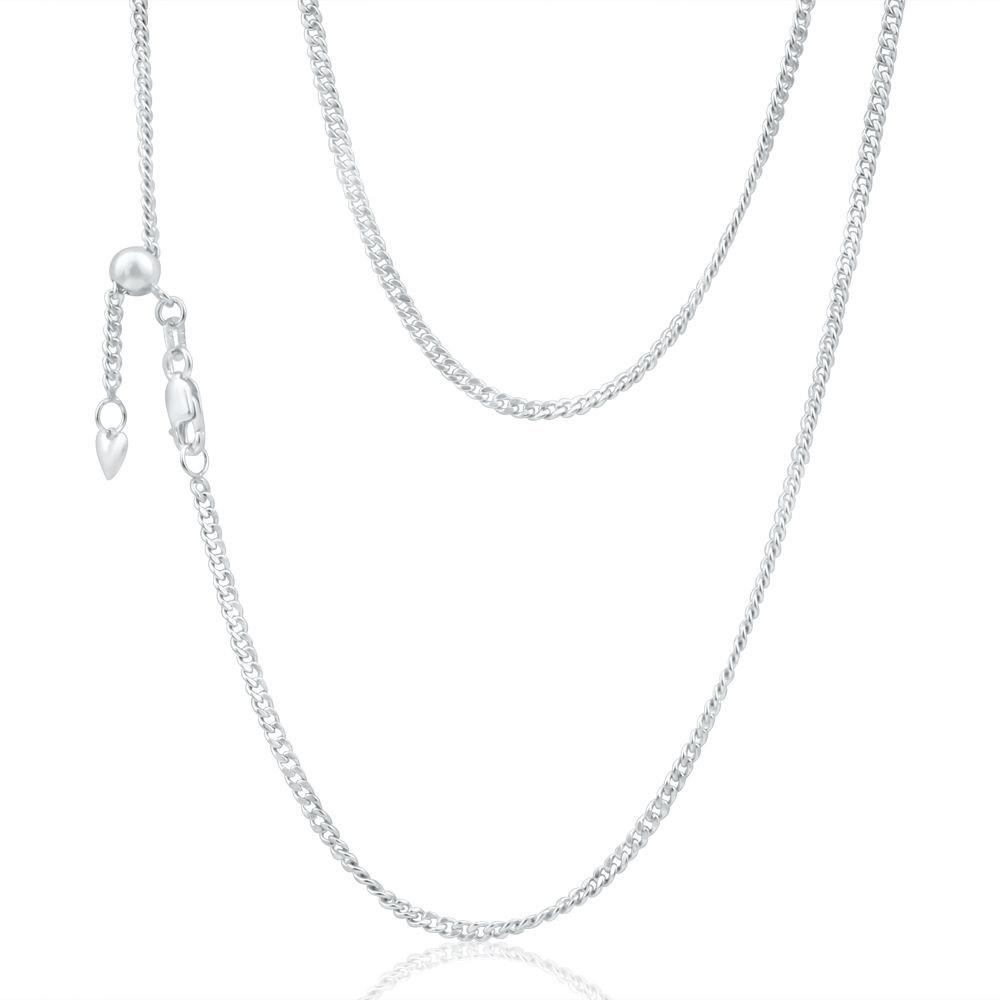 9ct White Gold Silver Filled Curb Chain