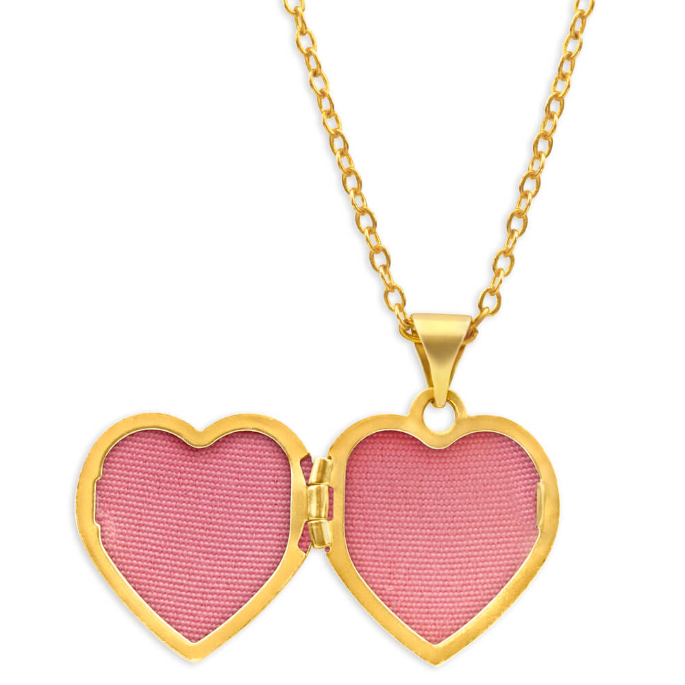 9ct Yellow Gold Heart Shaped Locket with Flower Pattern