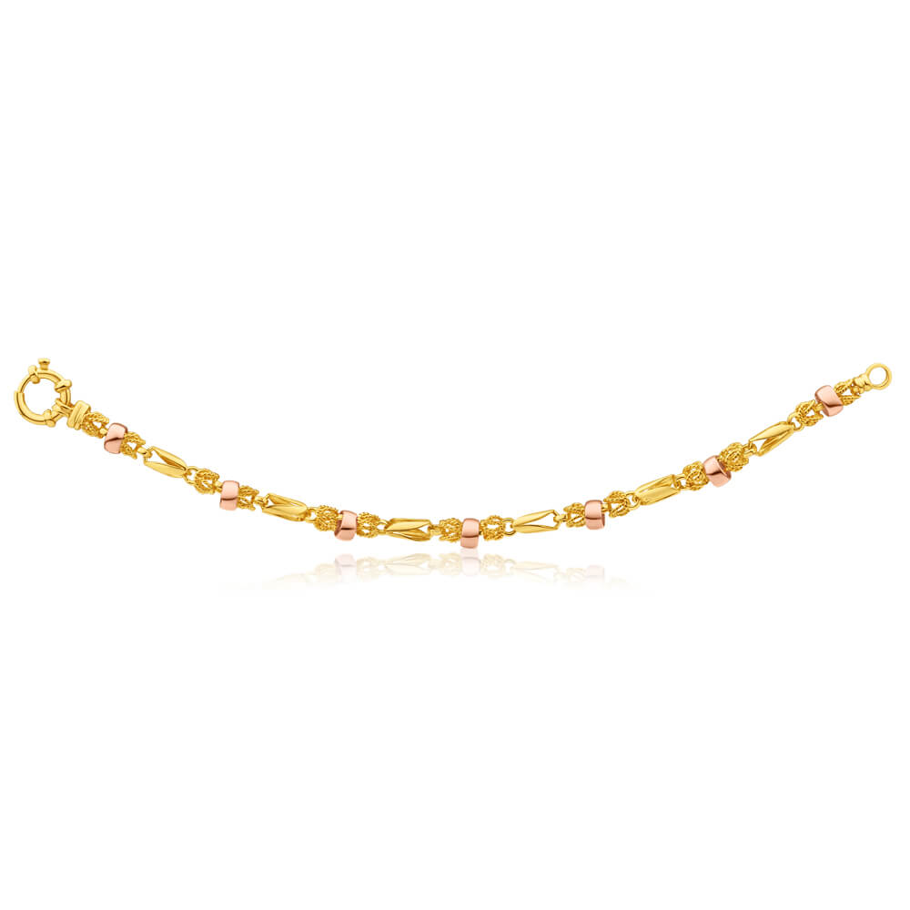 9ct Yellow Gold & Rose Gold Fancy Bracelet