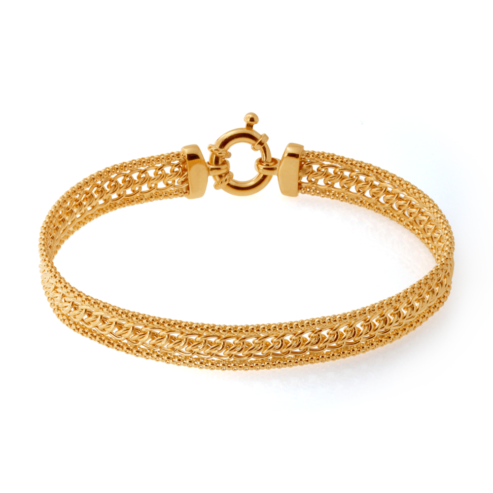 9ct Gold Fancy Mesh Bracelet 18cm (10255656) - Jewellery | Shiels Jewellers