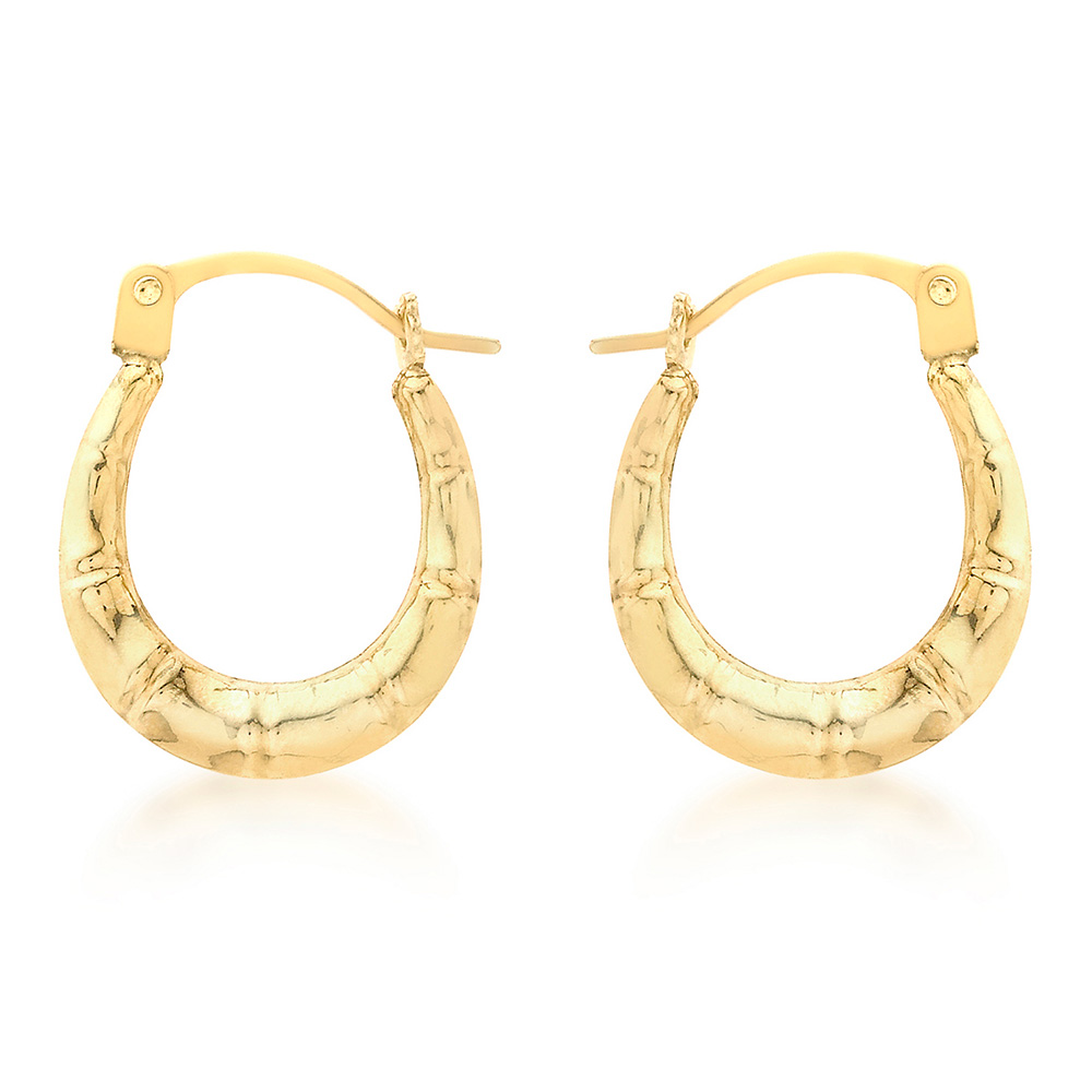 9ct Yellow Gold Mini Groove Creole Earring (10256597) - Jewellery ...