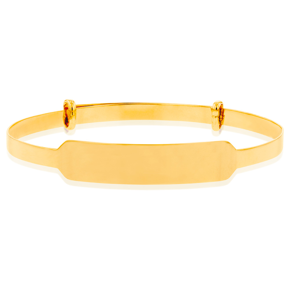 9ct Yellow Gold Expandable ID Baby Bangle (10256758) - Jewellery ...
