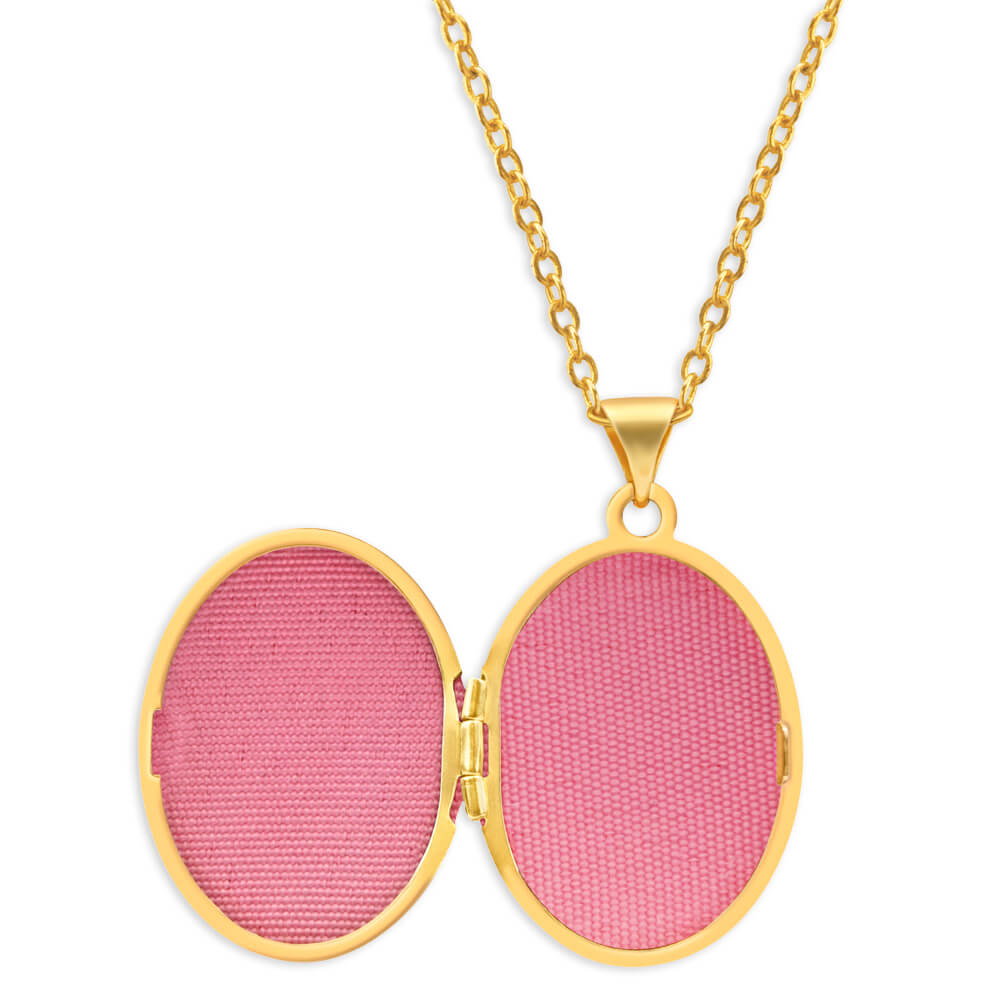 9ct Yellow Gold Silver Filled Oval Emboss Edge Locket