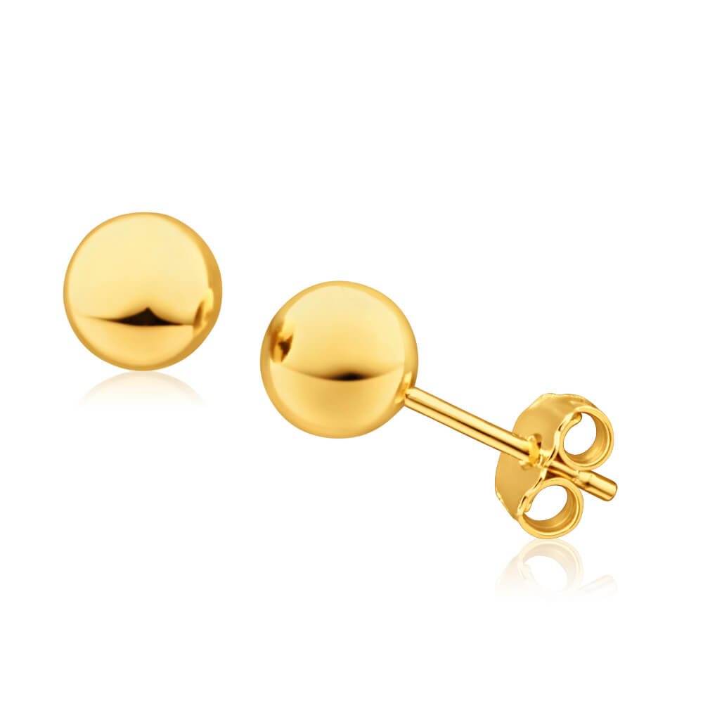 9ct Yellow Gold Silver Filled Ball Stud Earrings