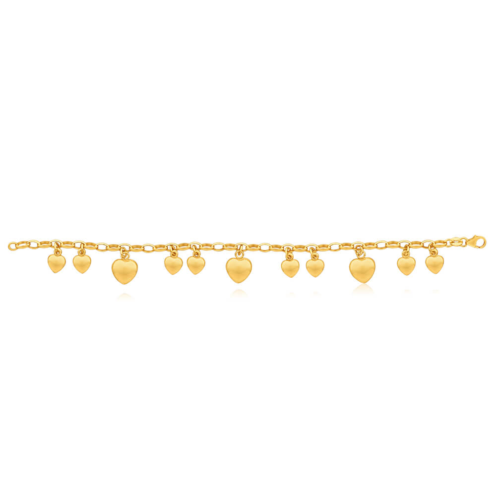 9ct Dazzling Yellow Gold Silver Filled Belcher Bracelet