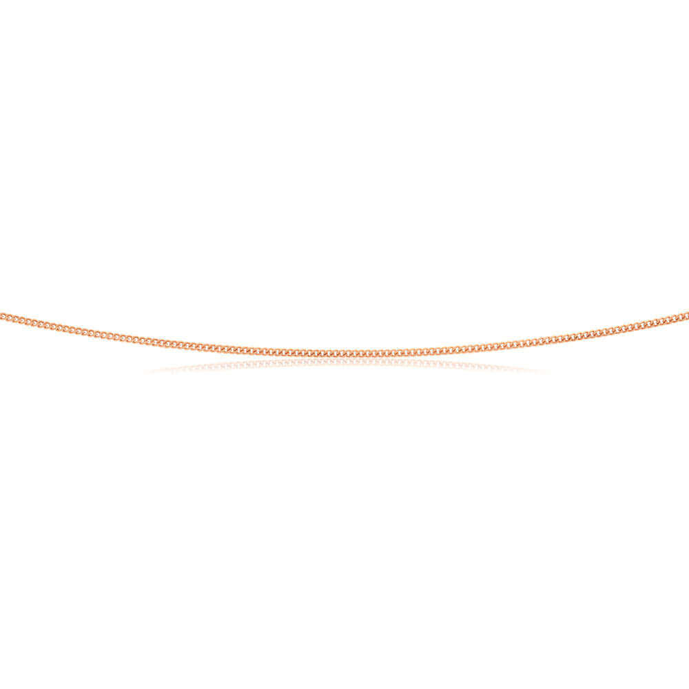 9ct Rose Gold Silver Filled 45cm Curb Chain