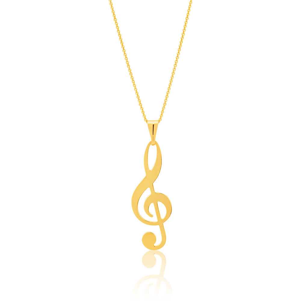 9ct Yellow Gold Silver Filled TREBLE Pendant