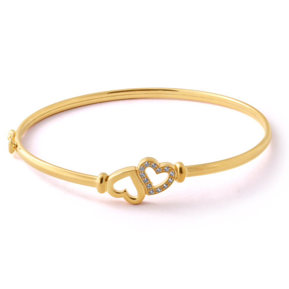9ct Gold Silverfilled Heart Bangle