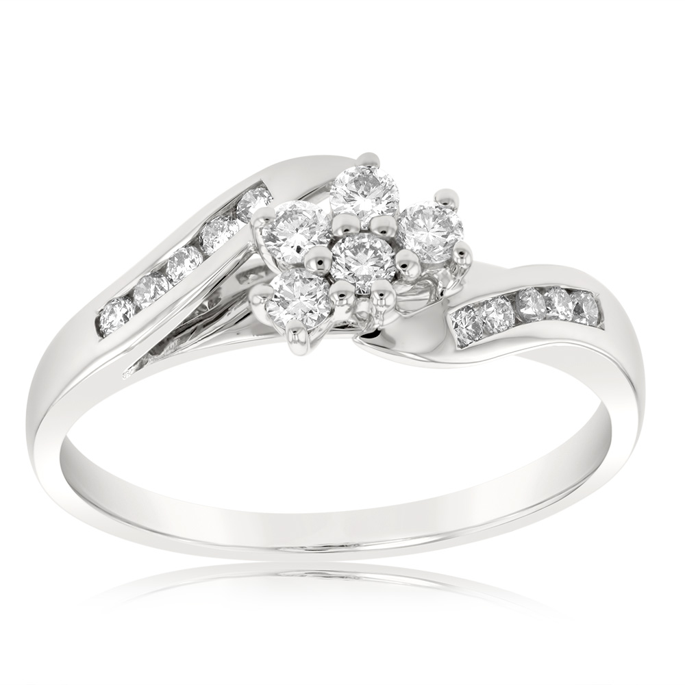 shiels.com.au | 9ct White Gold Diamond Ring