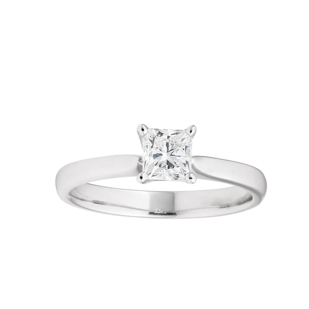 18ct White Gold 'Leona' Solitaire Ring With 0.7 Carat Certified Diamond