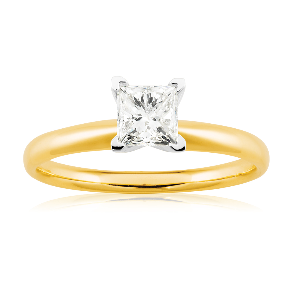 14ct Yellow Gold Solitaire Ring With 50 Point Diamond