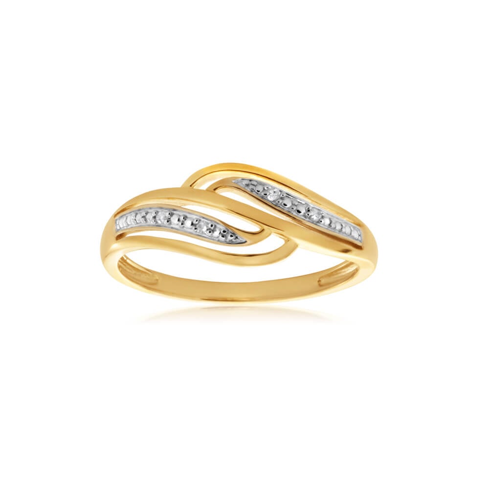 9ct Yellow Gold Diamond Ring with 4 Brilliant Diamonds (25258363 ...