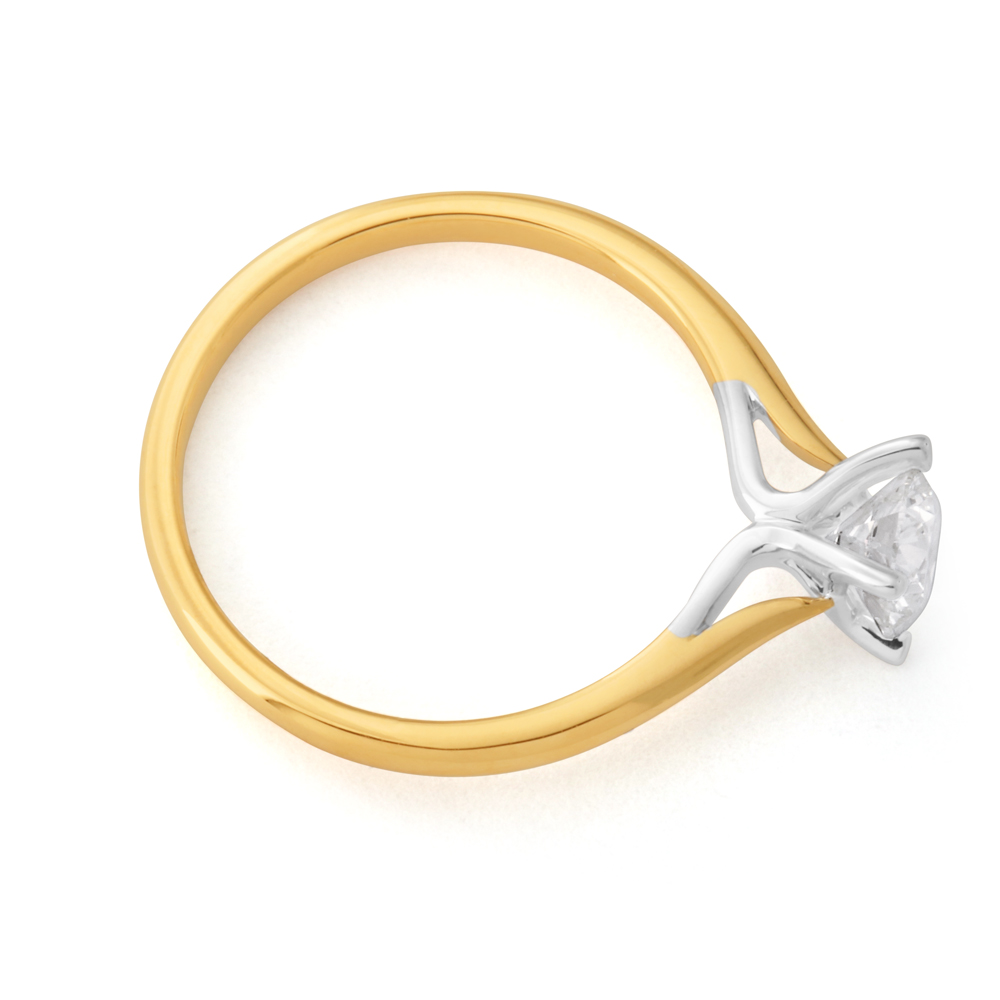 Luminesce  Laboratory Grown 1/2 Carat Diamond Ring in 18ct Yellow Gold Knife Edge