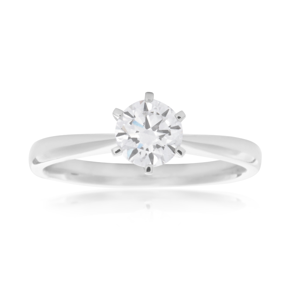 Luminesce Laboratory Grown 1/2 Carat Diamond Ring in 18ct White Gold 6Claw Setting