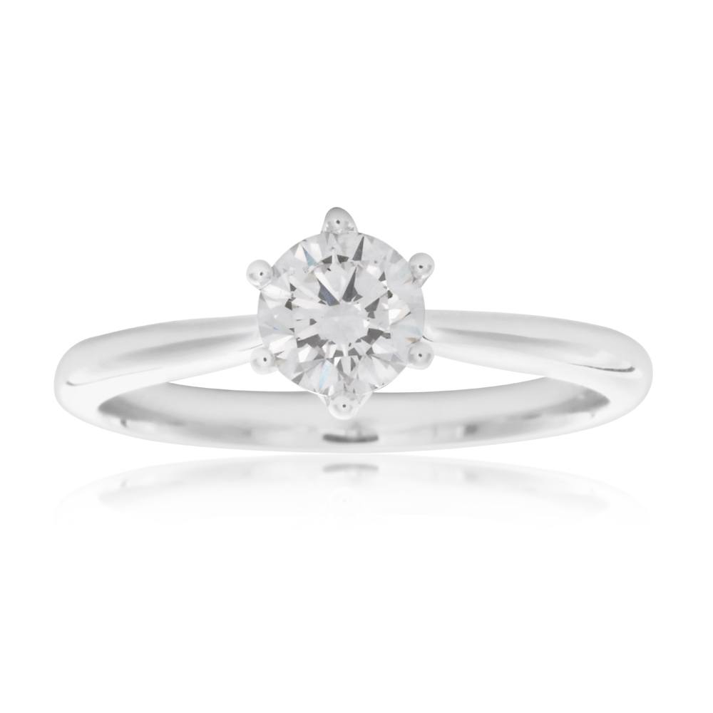 Luminesce Laboratory Grown 3/4 Carat Diamond Ring in 18ct White Gold 6Claw Setting