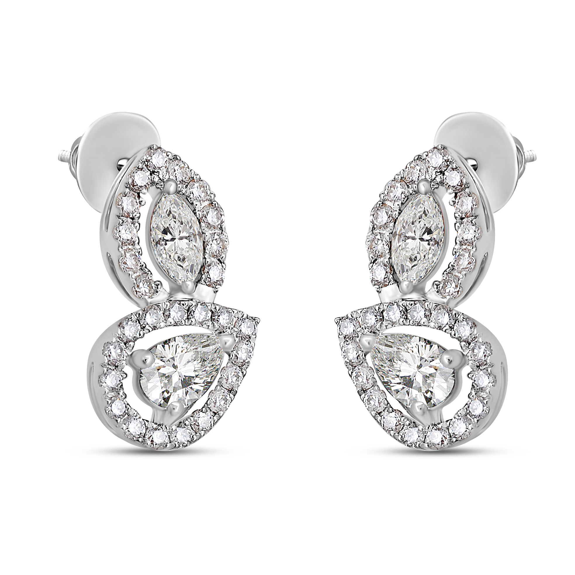 14ct White Gold 0.80 Carat Diamond Earrings