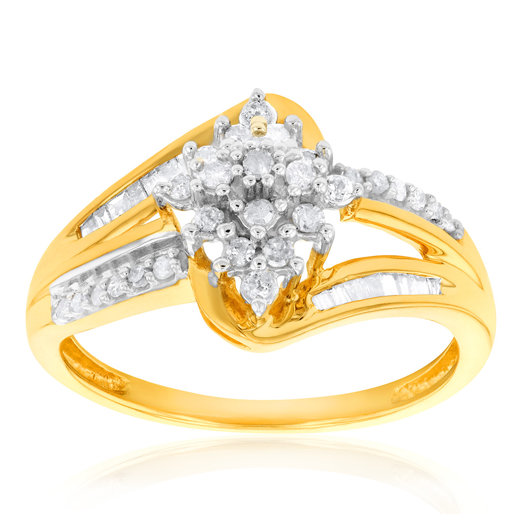 9ct Yellow Gold 1/3 Carat Diamond Ring