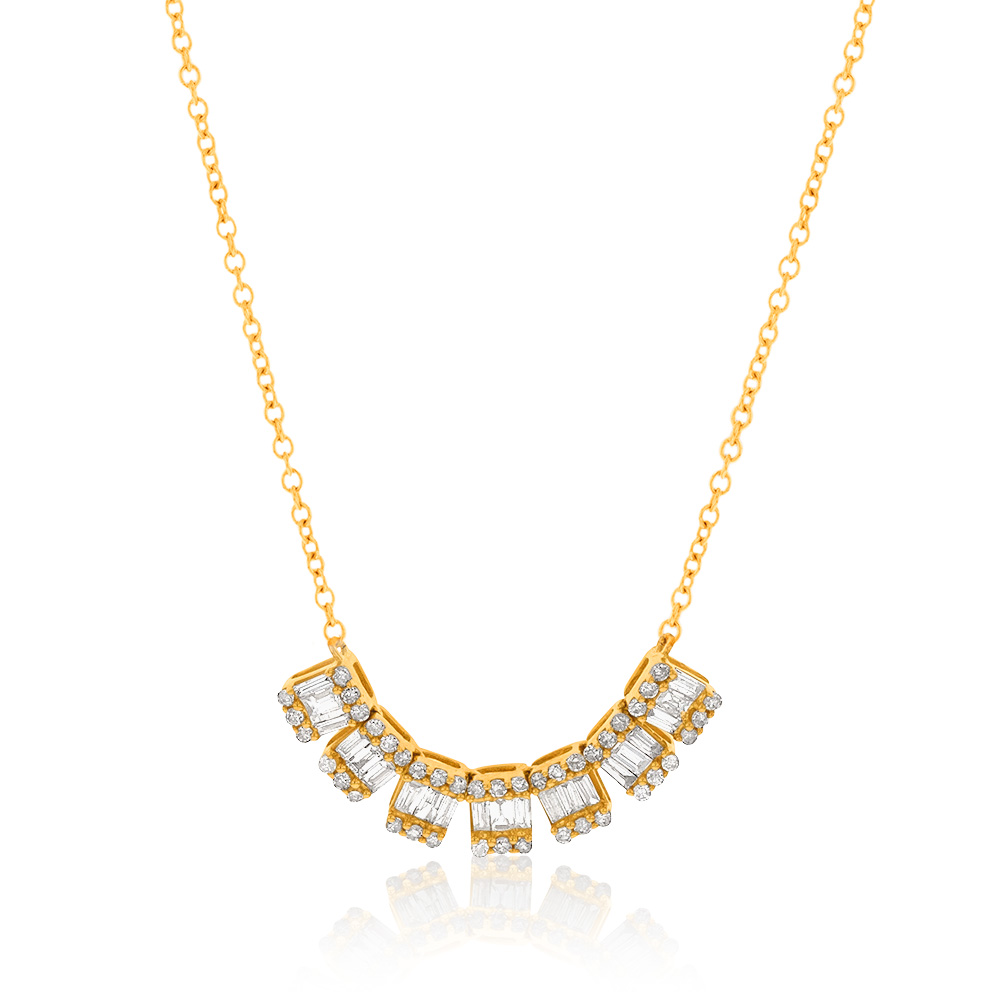 14ct Yellow Gold 1/2 Carat Diamond Adjustable 38 to 43cm Chain