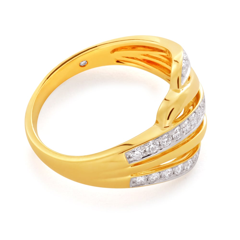 Flawless 1/3 Carat 9ct Yellow Gold Diamond Ring