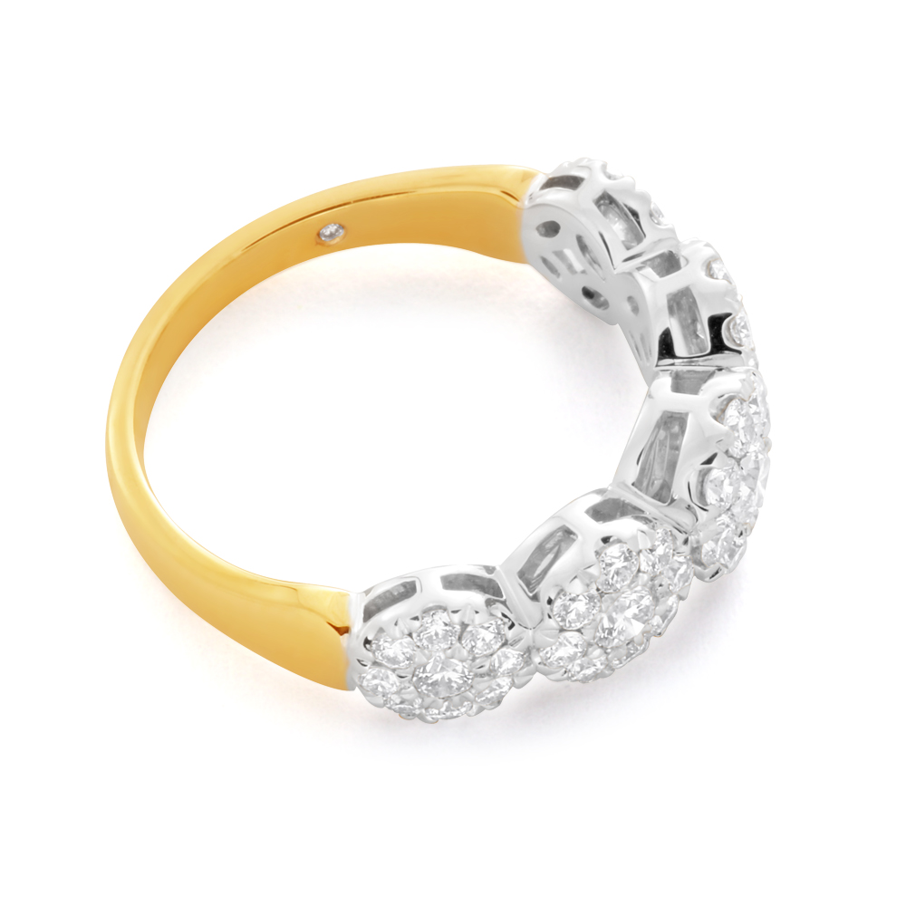 Flawless 1 Carat 9ct Yellow & White Gold Diamond Ring