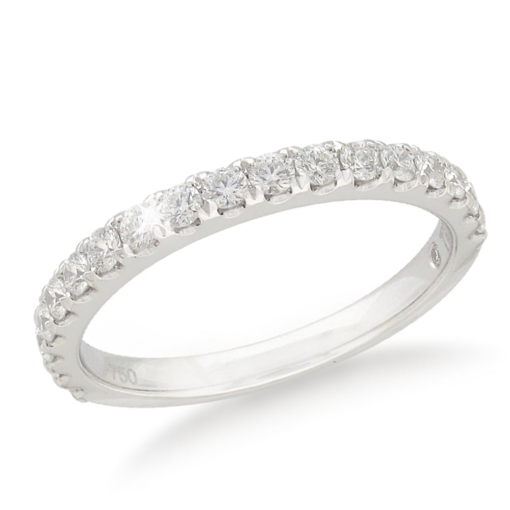 Flawless Cut Diamond 18ct White Gold Eternity Ring With 18 Diamonds (TW=30pt)