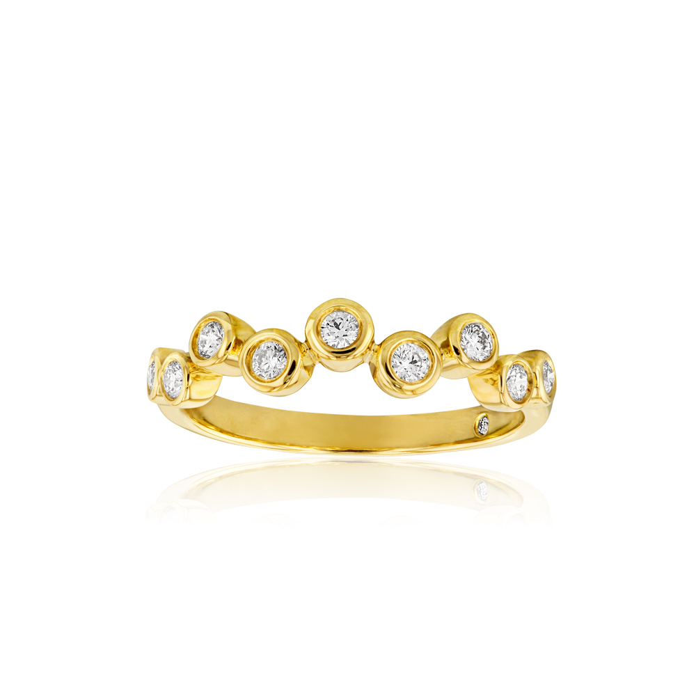 Flawless 1/5 Carat Diamond Bezel Ring in 9ct Yellow Gold