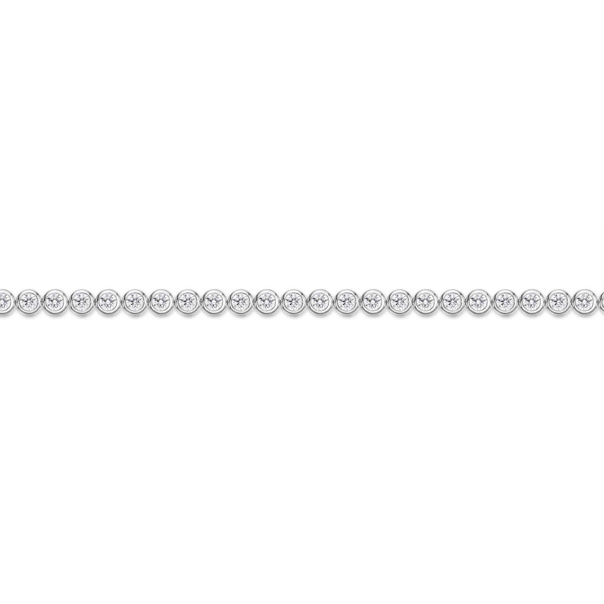 Memoire 18ct White Gold 1 Carat Diamond Bezal Tennis Bracelet