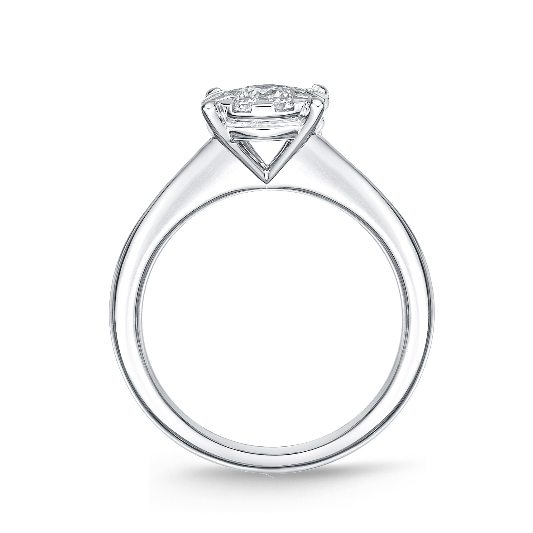Memoire 18ct White Gold 0.60 Carat Diamond Bouquet Solitaire Ring