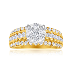 Diamond Engagement Ring in 9ct Gold (TW=1.5CT)