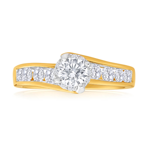 18ct Yellow Gold Diamond Ring With 1 Carat Of Diamonds