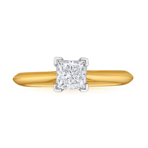 18ct Yellow Gold Solitaire Ring With 1 Carat ADGL Certified 4 Claw Set Diamond