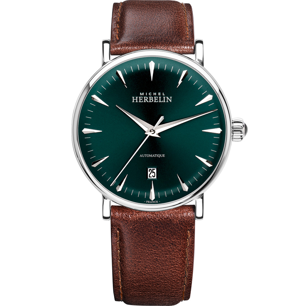 Michel Herbelin 1647/AP16BR Green Dial Automatic Mens Watch