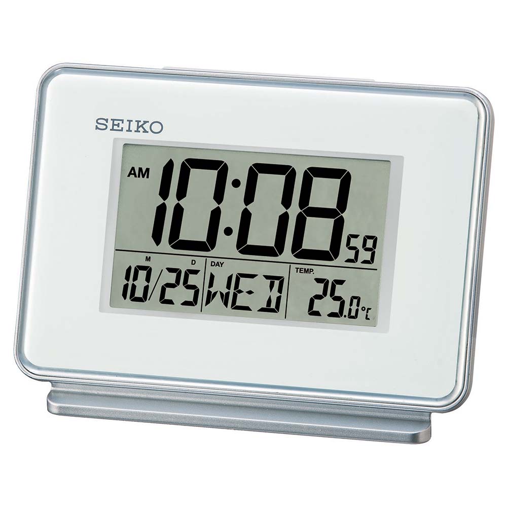 Seiko QHL068-W White Digital Dual Alarm Clock