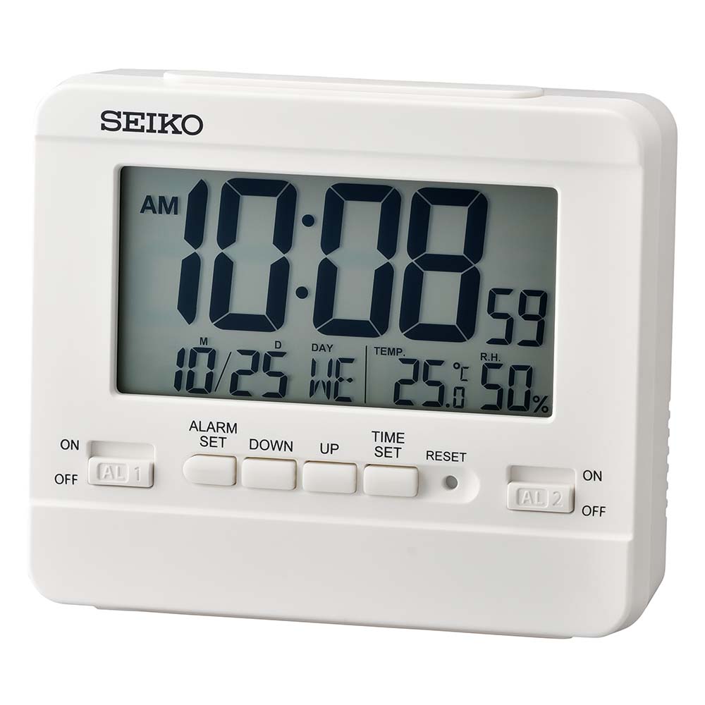 Seiko QHL086-W White Digital Dual Alarm Clock