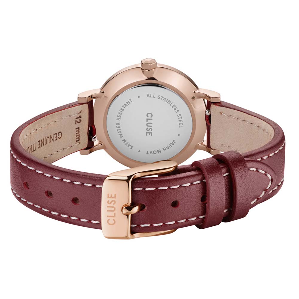 Cluse CW10504 Boho Chic Petite Red Leather Womens Watch