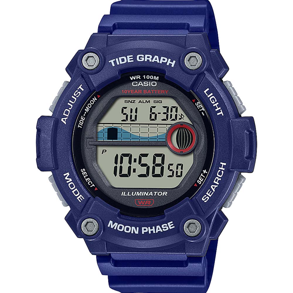 Casio WS1300H-2A Blue Tide Moon Digital Watch