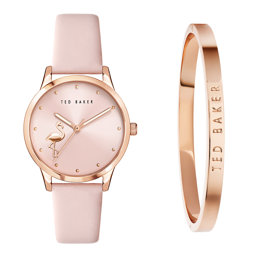 Ted Baker TWG02500 Fitzrovia Flamingo Womens Watch Boxset with Bangle