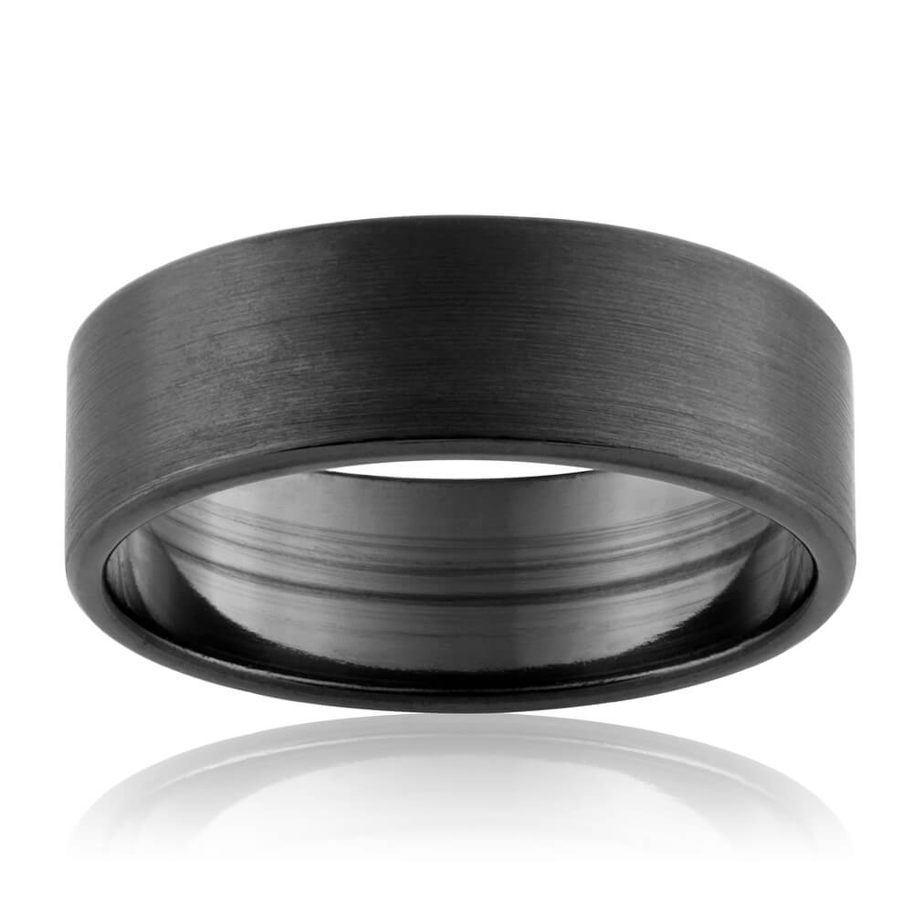 Zirconium 7mm Sanded Gents Ring Size T/U/X