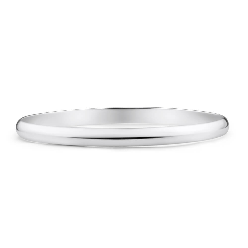 Solid Sterling Silver Plain 6mm Golf 70mm Bangle