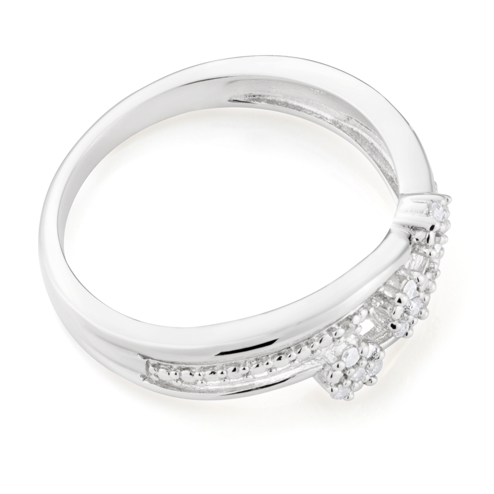 Sterling Silver 14 Diamond Ring