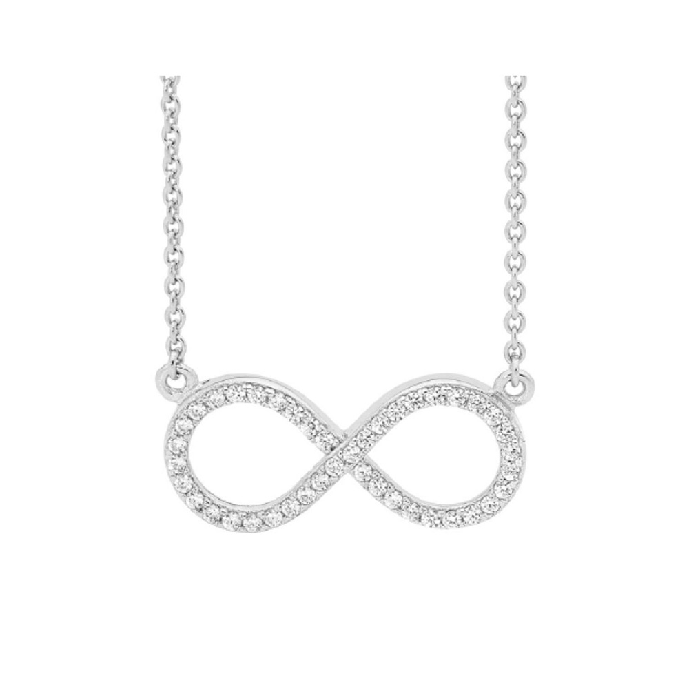 Georgini Sterling Silver Zirconia Infinity Pendant On Chain