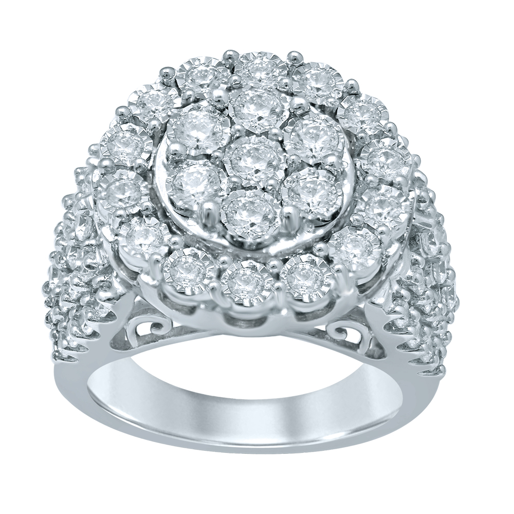Sterling Silver 2 Carat Diamond Ring