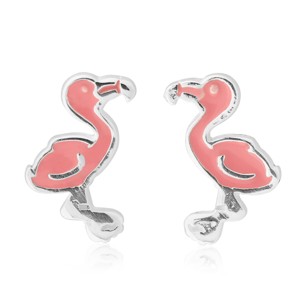 Sterling Silver Pink Flamingo Stud Earrings (60259440) - Jewellery ...